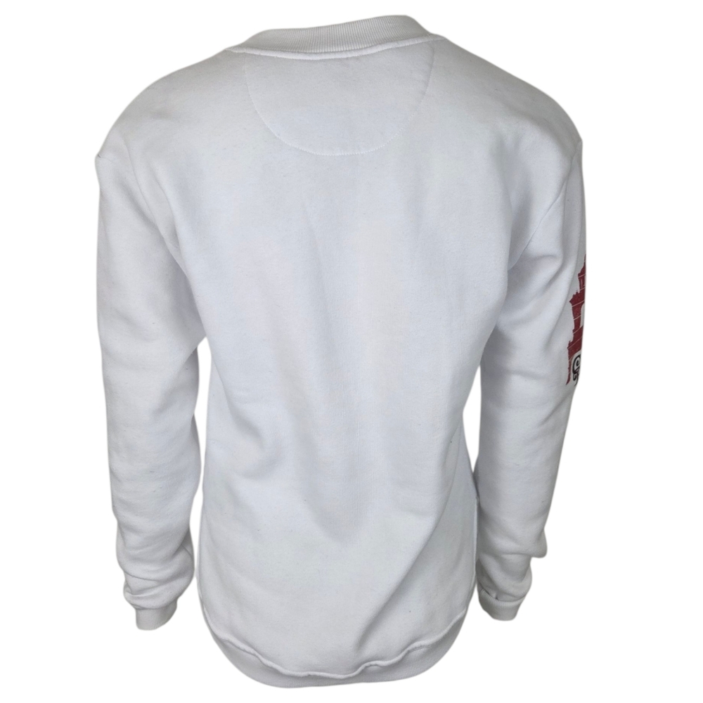 Casa Bonita Pullover Sweatshirt Womens XS White Yellow Red Crew Neck - Picture 10 of 11